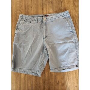 Quiksilver Chino Shorts Mens 36 Blue Embroidered‎ Logo Surf Beach Casual